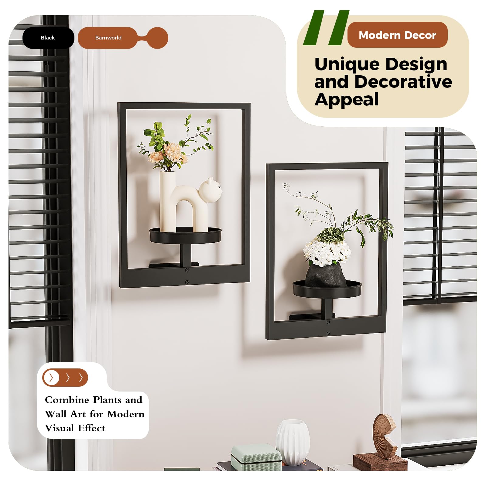 Snapklik.com : Bamworld Plant Stand Wall Hanging Planters For Indoor ...
