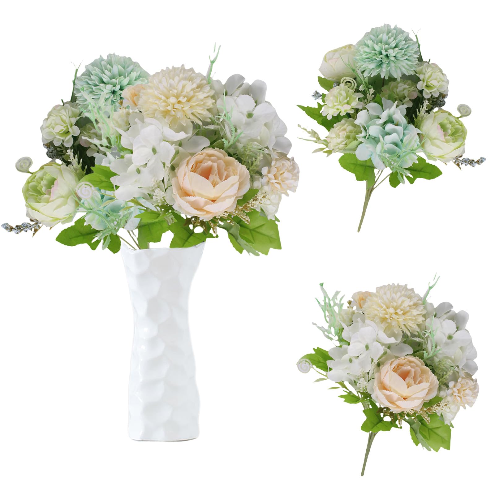 astylishome Artificial Flower 14 pcs Fake Flowers that Look Real with Single Long Stem Faux Bouquet for Wedding Home Party Decoration Centerpieces Multi Colors 2115