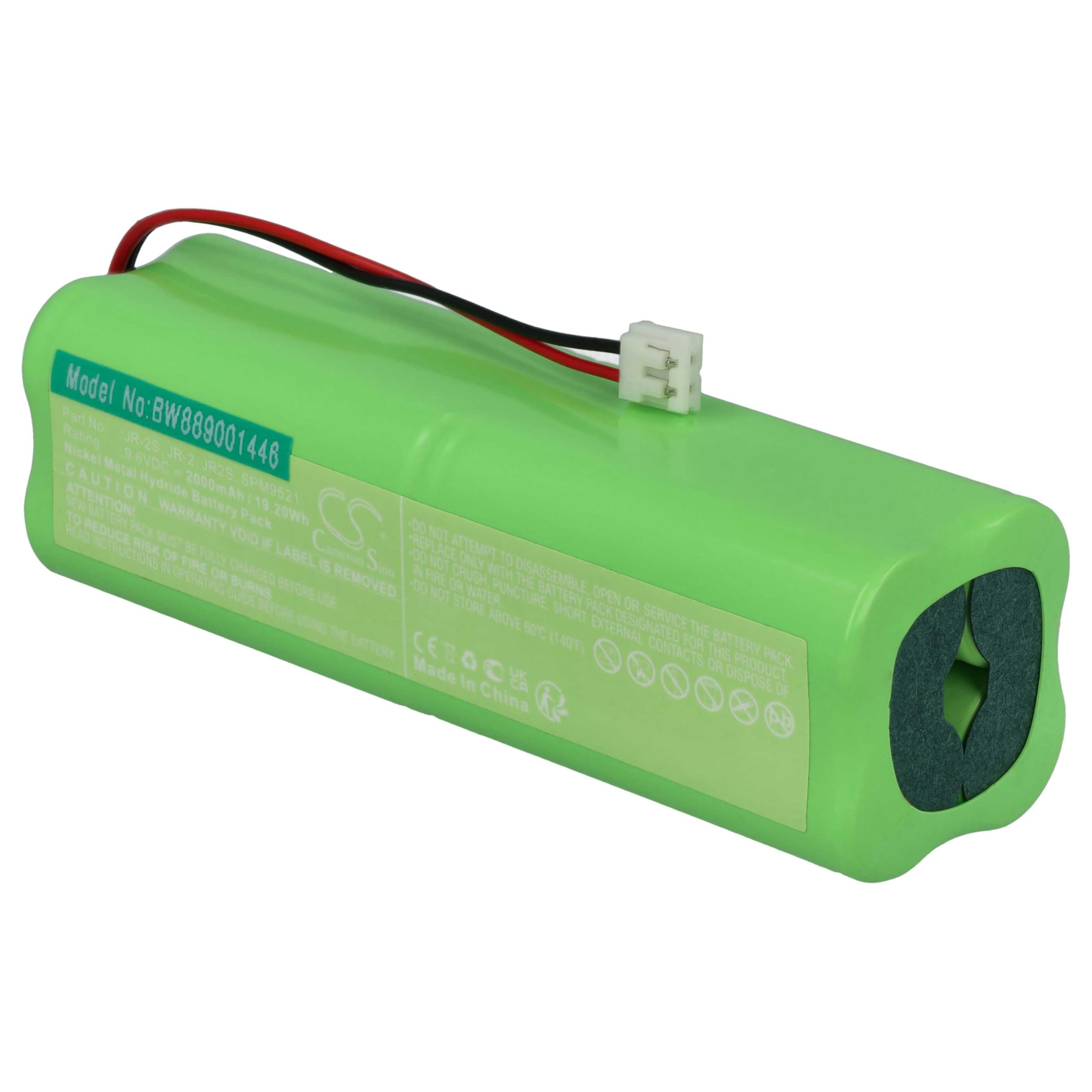 vhbw batteria compatibile con Spektrum Older DX6, DX7 controller per drone, telecomando (2000mAh, 9,6V, NiMH)
