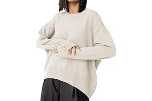 ckikiou Women's Oversized Crewneck Cozy Knitted Sweater - Warm and Stylish for Winter