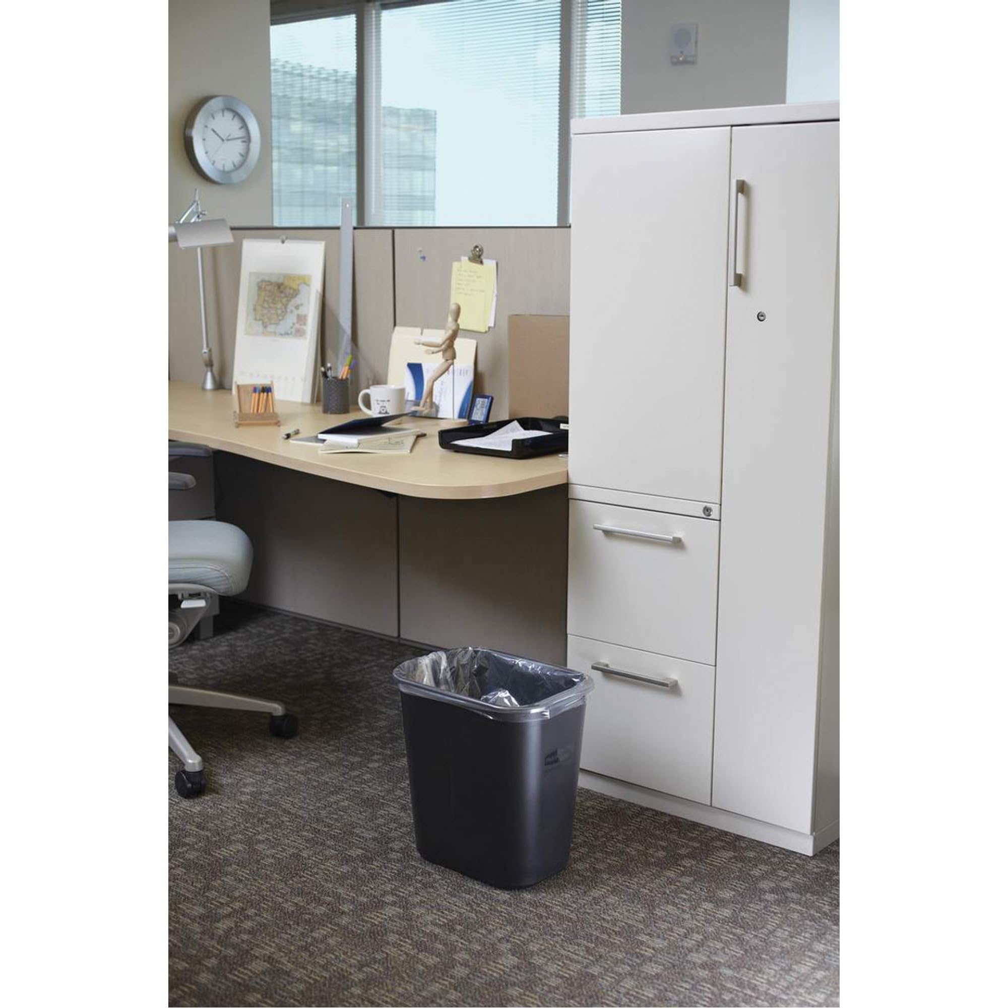 美品 LaVieNS350/GAB【office】 Lavex 35 Gallon Gray Square Trash Can