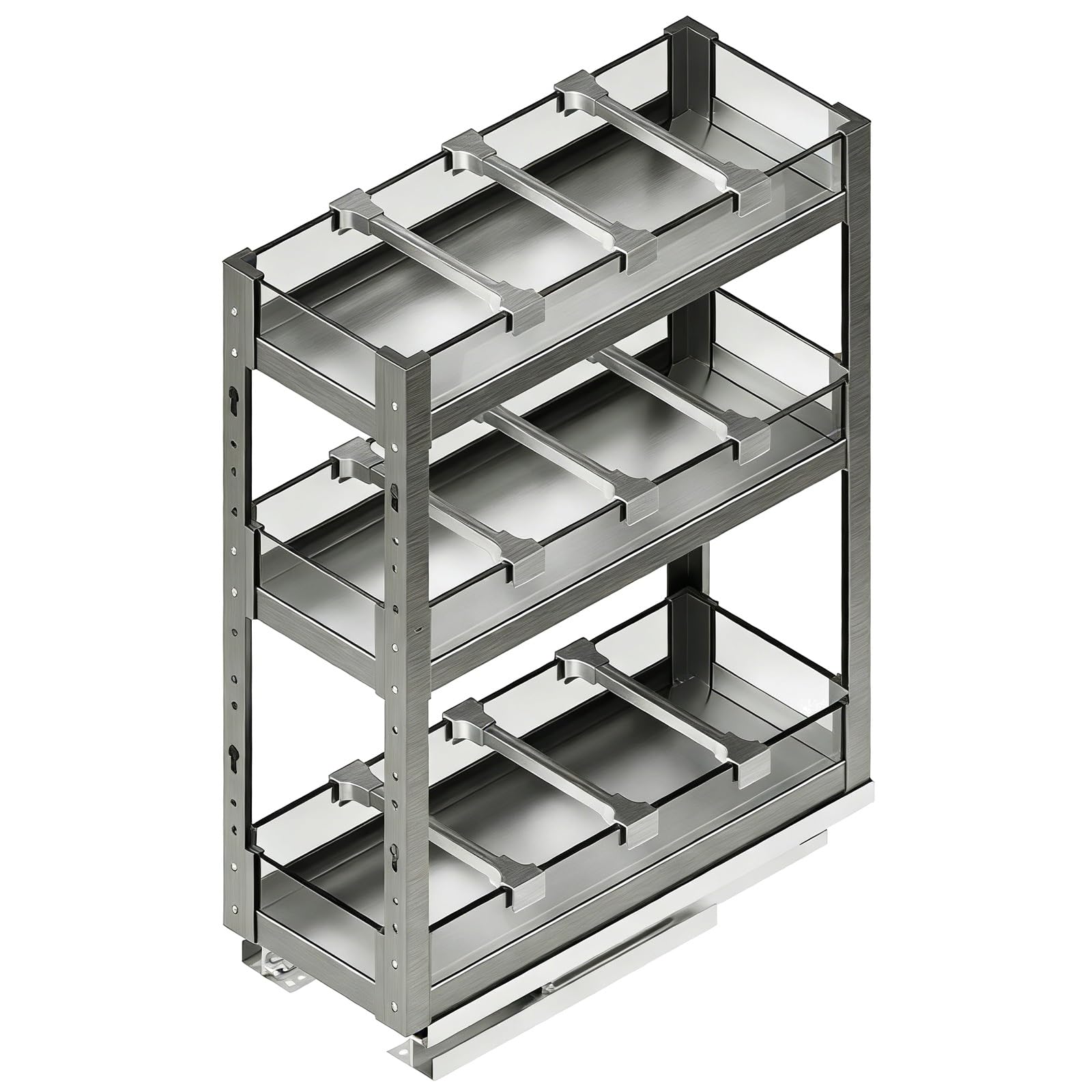 Drawer Spice Organizer Undersink Organizers Aluminum Alloy Frame Features Silent-running Tracks for Kitchen Base Cabinet Organization Kitchen Under Sink Organizer(Gray,19 * 43 * 50cm)