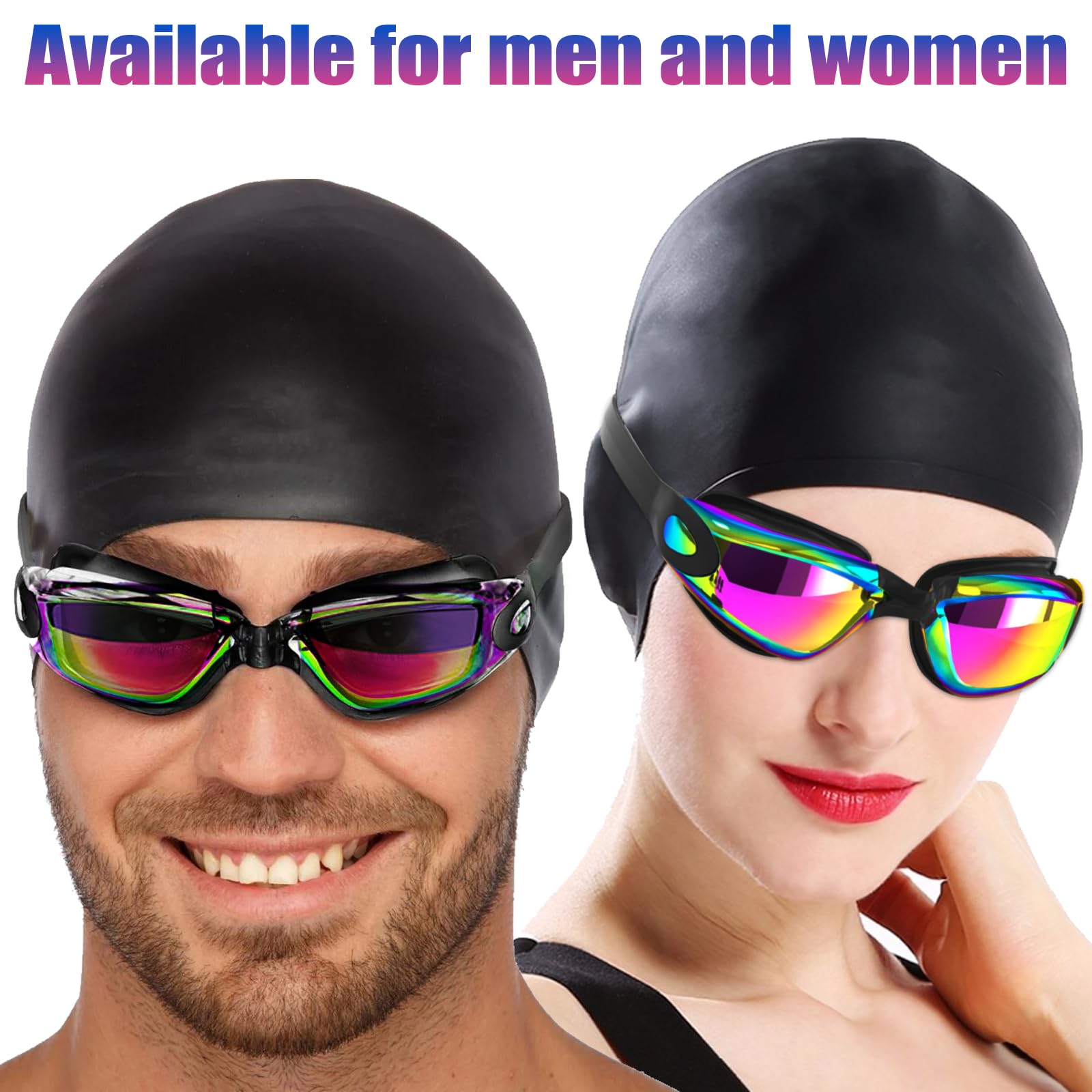 JSTHHTT Gafas de Natación, Antiniebla Gafas para Nadar, Gafas de Natación para Adultos, Protección UV, Visión Clara, para Adultos y Adolescentes
