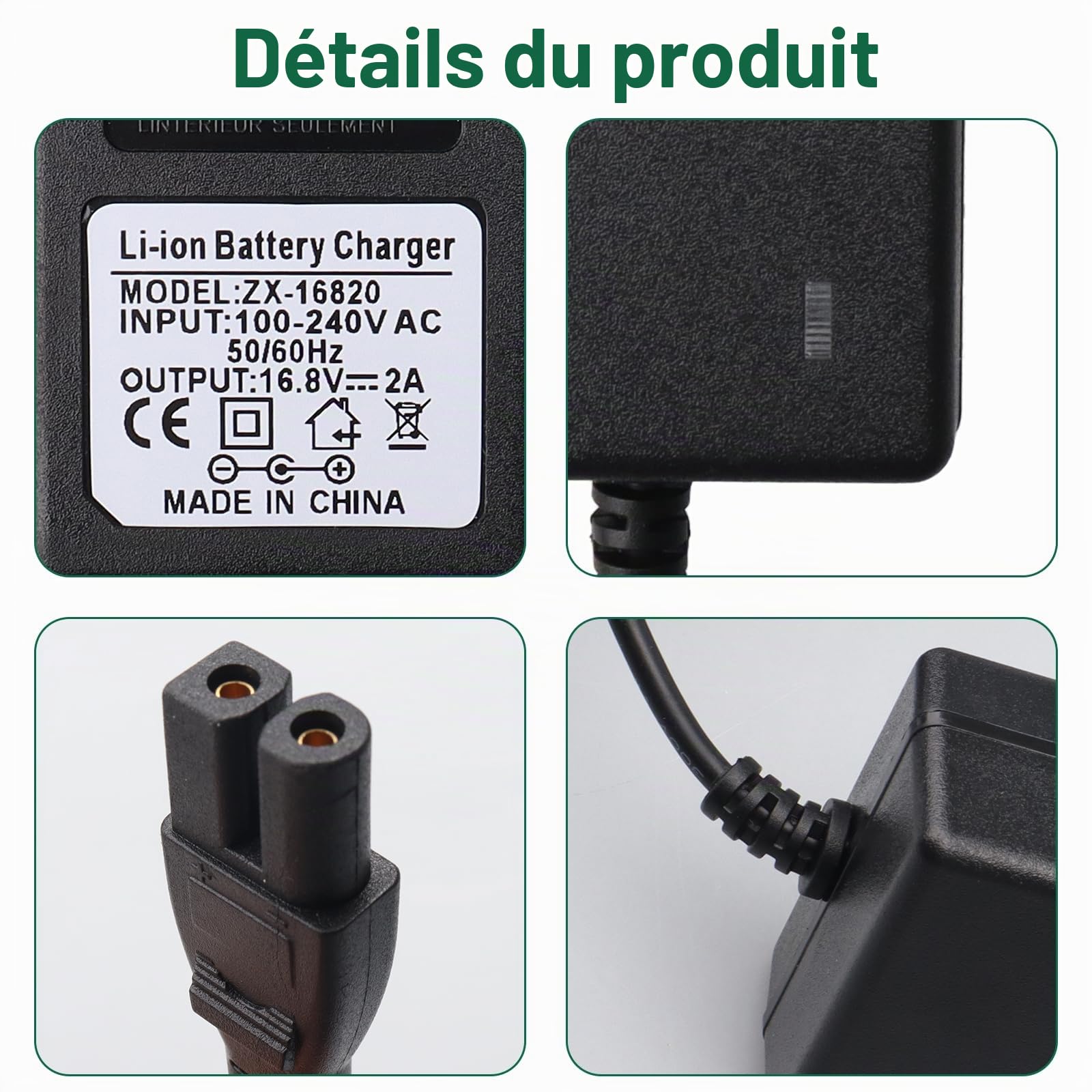 16.8V Chargeur Compatible avec Aiper Scuba S1 E1 Certes de Piscine Robotique sans Fil, Adaptateur de Chargeur Compatible avec Aiper Scuba S1 E1 14.4V Li-ION Batterie 33.6W