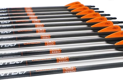 Miniatura 9 de Pointdo Flechas de caza 100% carbono con puntas extraíbles para arco compuesto y recurvo (paquete de 12)