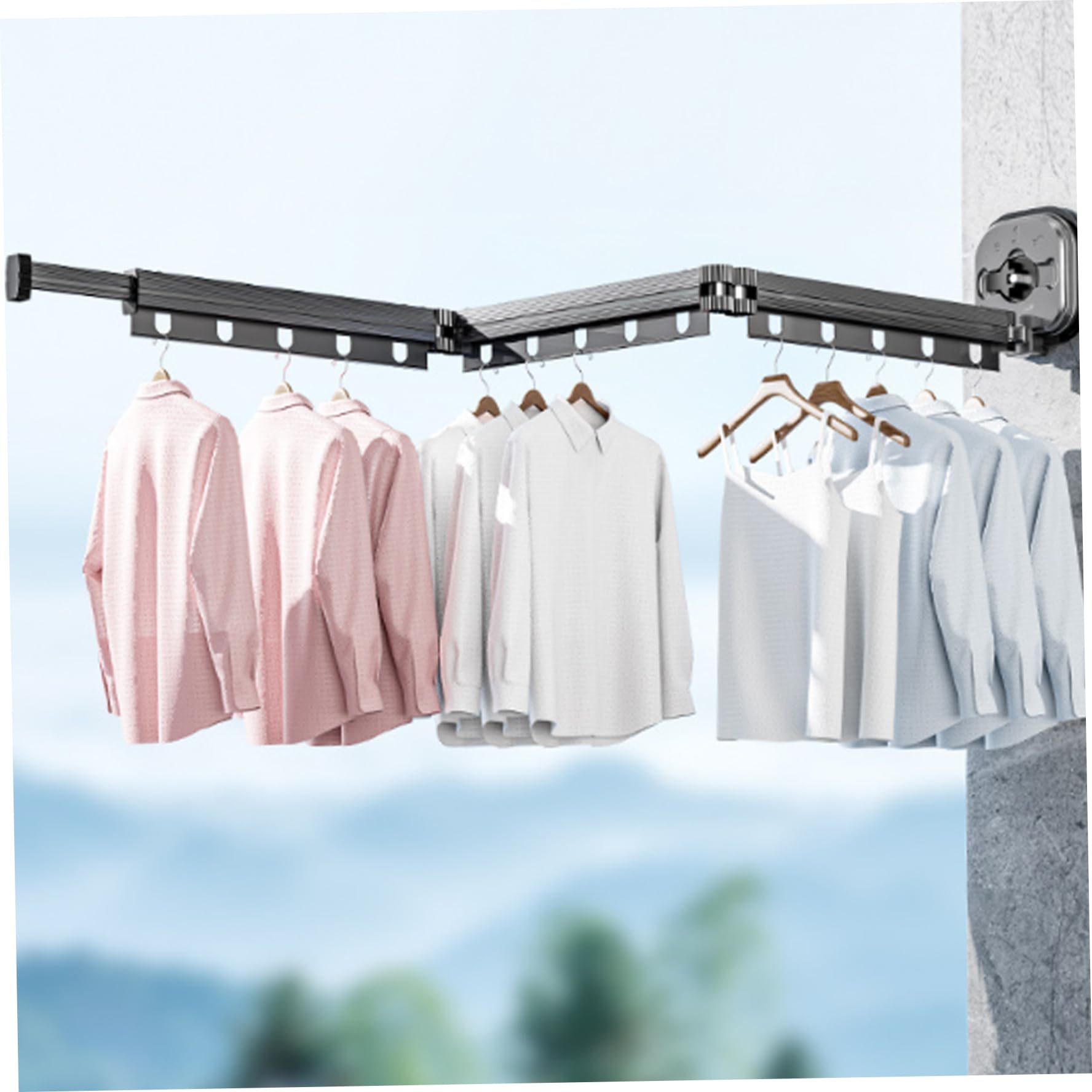 Cyrank Foldable Laundry Rack Net, Multi Layer Folding Vegetable Fish Dishes Mesh Hanging Drying Net with Zipper Indoor Outdoor Meat Drying Rack(35x35x30)