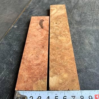 Amazon.co.jp: 花梨 瘤 紅白白 端材薄板 2枚組 10／11ミリ 0801