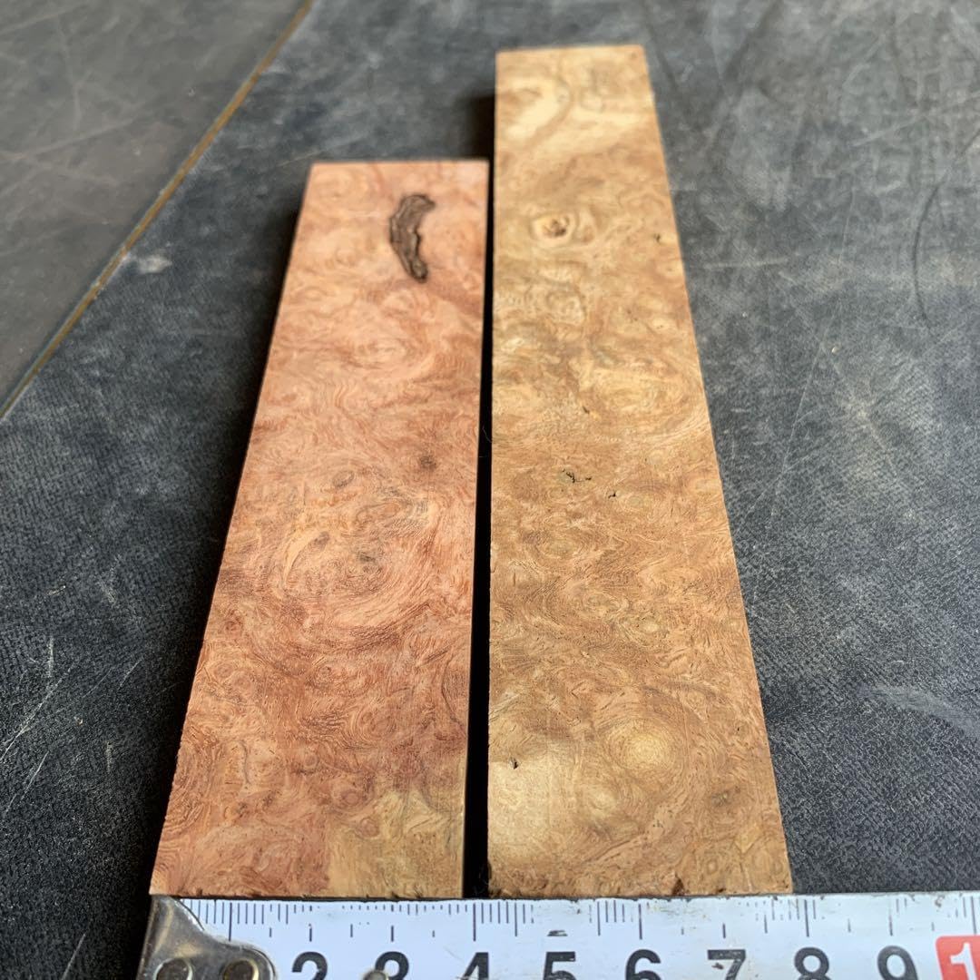 Amazon.co.jp: 花梨 瘤 紅白白 端材薄板 2枚組 10／11ミリ 0801