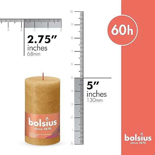 Miniatura 2 de BOLSIUS Paquete de 4 velas rústicas marfil de 2.75 x 5 pulgadas, calidad europea premium, incluye cera natural a base de plantas, sin perfume, sin
