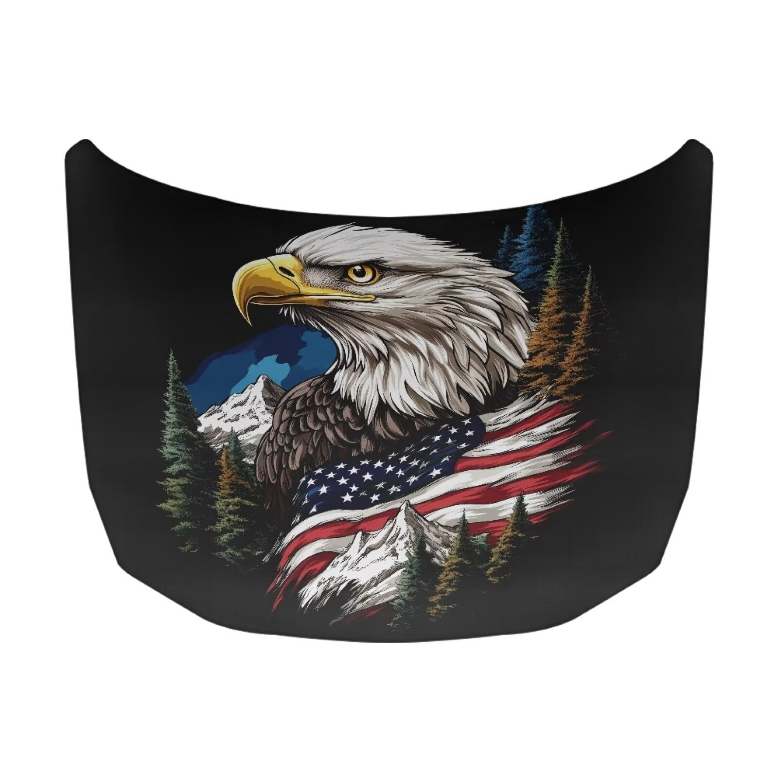 Car Hood Cover Protector American Flag Eagle Design