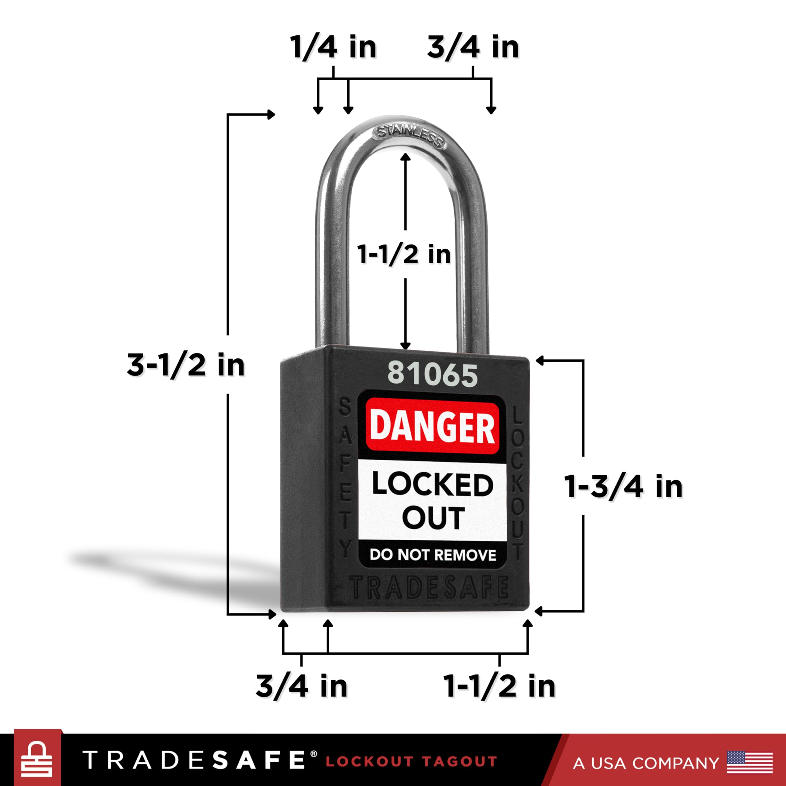 Snapklik.com : TRADESAFE Lockout Tagout Locks Set - 10 Black Lockout ...