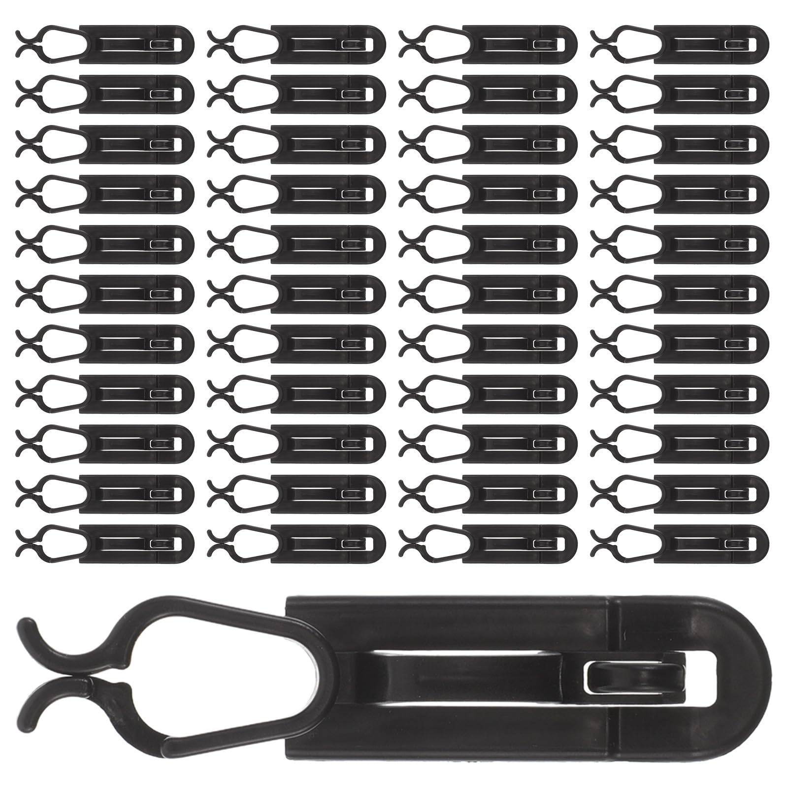 Toyvian 150 Piezas Ganchos para Luces Navideñas de Plástico Negro para