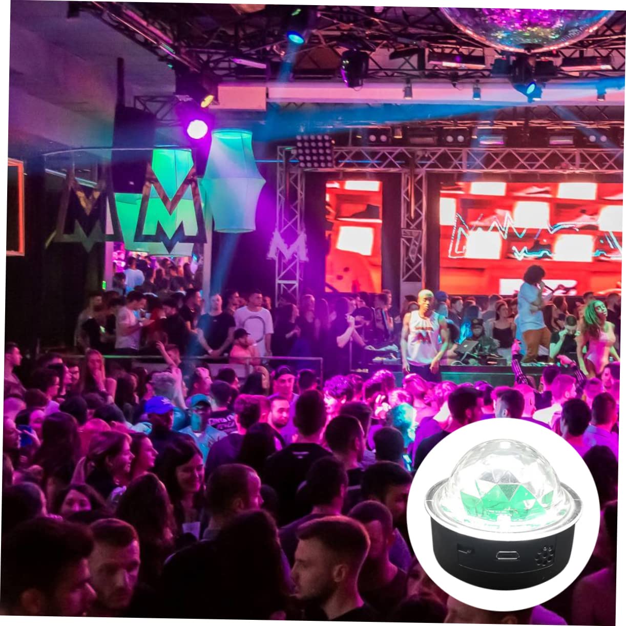 jojofuny Disco Ball Lamps Voice Controlled RGB Stage Lamp Led Mini Disco Light for Indoor Ktv Wedding Decor