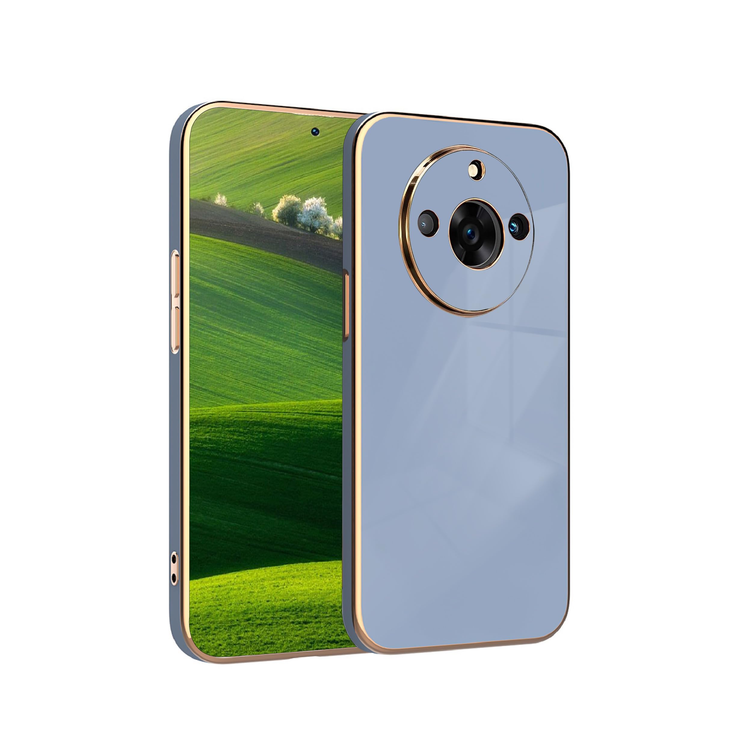 GetTechGo® Premium Back Case Cover Compatible for Realme 11 Pro 5G / Realme 11 Pro Plus 5G | Slim Shockproof | Chrome Electroplated | Raised Edges | Soft TPU (Blue)