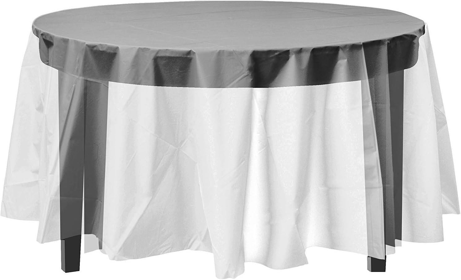 Exquisite 84" Form Clear Round plastic table cover Matte Clear table
