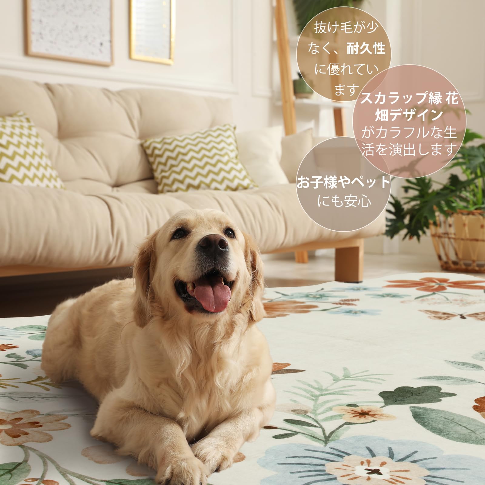 Amazon | HAOCOO カーペット 洗える 200х250cm ラグ 3畳 薄手 モダン