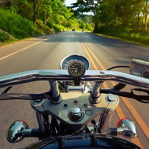 Miniatura 3 de 7/8 Handlebar Luminous Dial Motorcycle Clock, Bike Handlebar Shock Quartz Clock for Motorcycle, Cruiser, Chopper, Custom Bikes