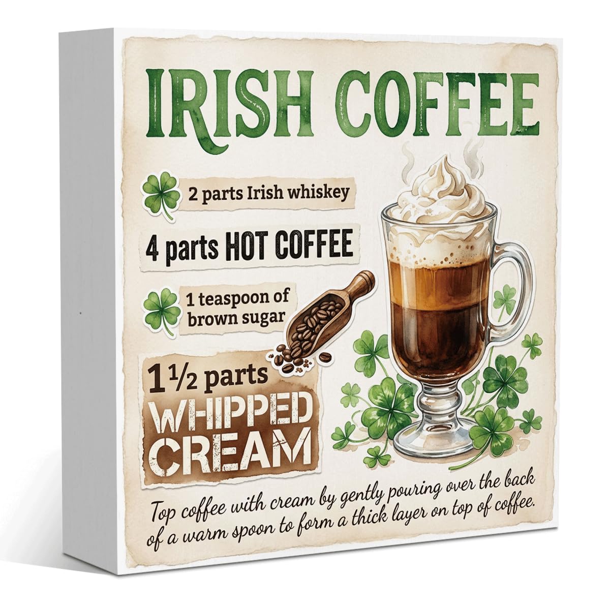 St Patricks Day Decorations for Coffee Bar St Patricks Day Decor for Home Kitchen St Patricks Cafe Bar