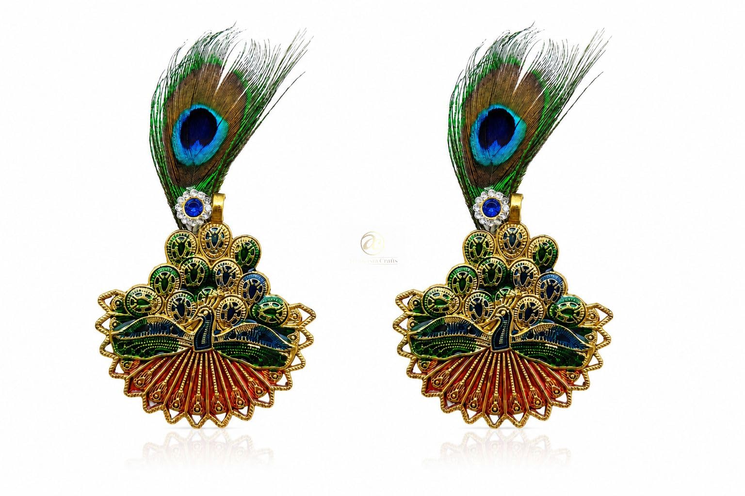 Traditional Indian Deity God Shree Jagannatha Puri, Shrinathji, Khatu Shyam Ji Brooch Stone Studded Lapel Pack of 2 Pin For Men Suit Kurta Women Saree, Mor Pankh Pearl For Wedding Festival-image-33