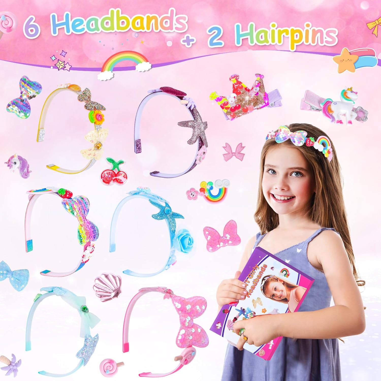 SUNtoys DIY Girls Birthday Presents Hair Accessories for Girls Gifts for 4-12 Year Old Girls,Toys for 5-12 Year Old Girls Arts and Crafts for Kids Presents for 6-12 Year Old Girls Friendship Bracelet 7 713Z0ioh2hL. AC SL1500