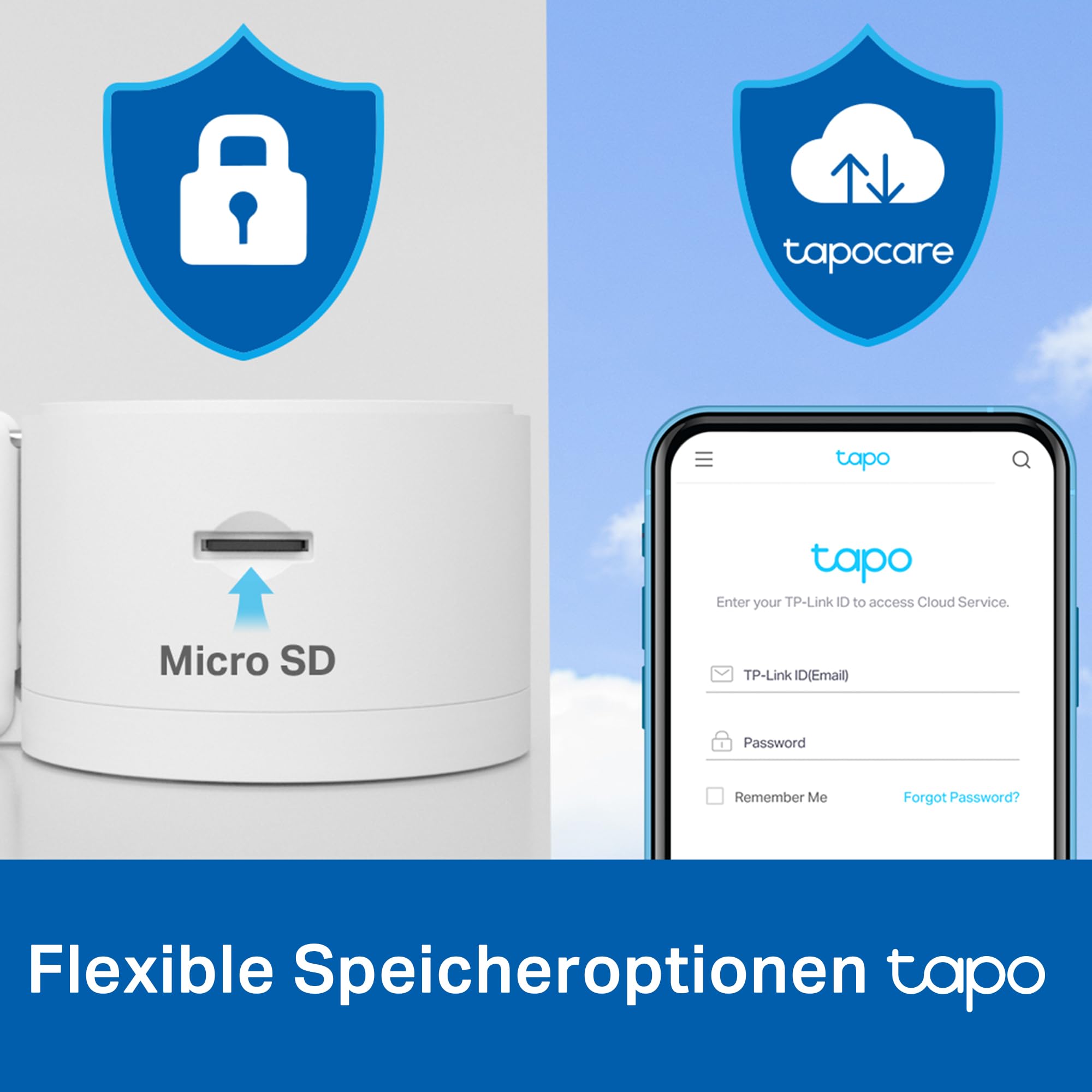 Tapo C125 überwachungskamera innen mit Magnetische Basis | 2K QHD, Physikalischer Privatsphärenmodus, bis zu 512GB lokaler Speicher auf SD Karte, kompatibel mit HomeKit Alexa Google