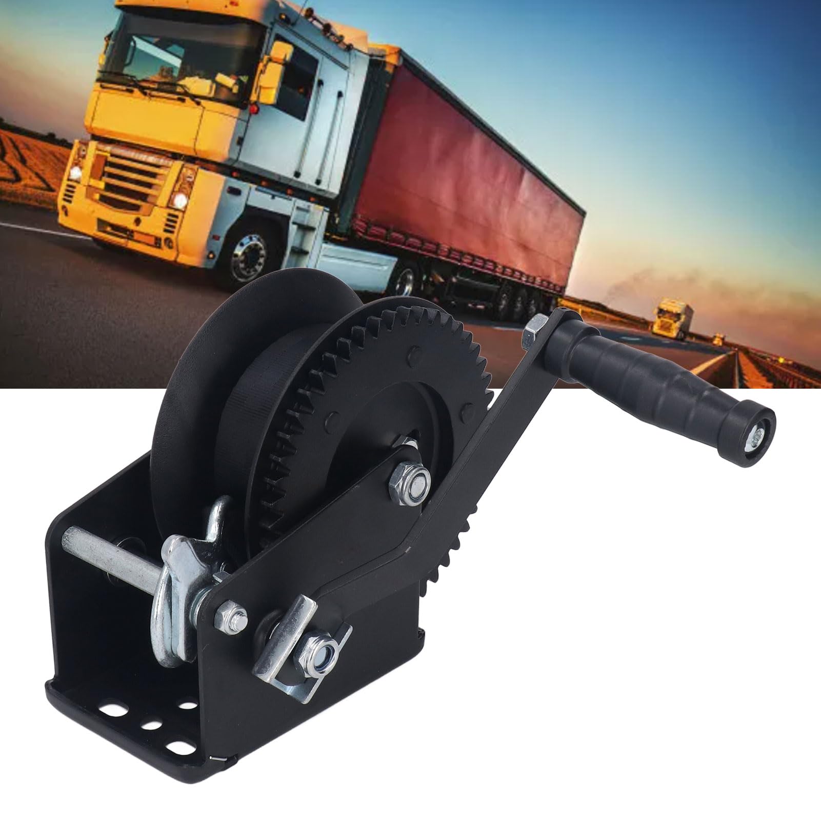 Verricello Manuale Da 1600 Libbre (725 Kg) Con Cavo 10 M - Acciaio Zincato, Maniglia Antiscivolo, Per Barche, Camion, Attrezzature - Foto 8