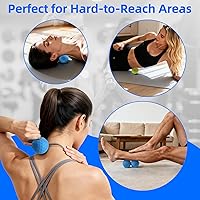 Vista 4 de Peanut & Spiky Massage Ball Set, Double Lacrosse Peanut Roller + Firm Spiky Ball for Deep Tissue Myofascial Release, Trigger Point Therapy, Plantar