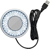 Vista 5 de Microscopio LED anillo iluminador de luz, USB 5V 144 LED Temperatura de color ajustable, 4 zonas RGB, lámpara de enfoque para monocular binocular