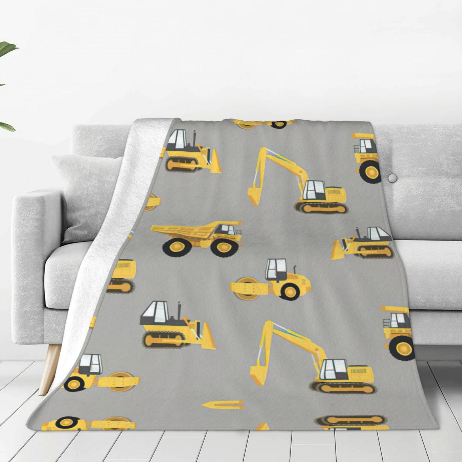 Couverture polaire camions de chantier plaid enfant couvre-lit léger jeté de canapé