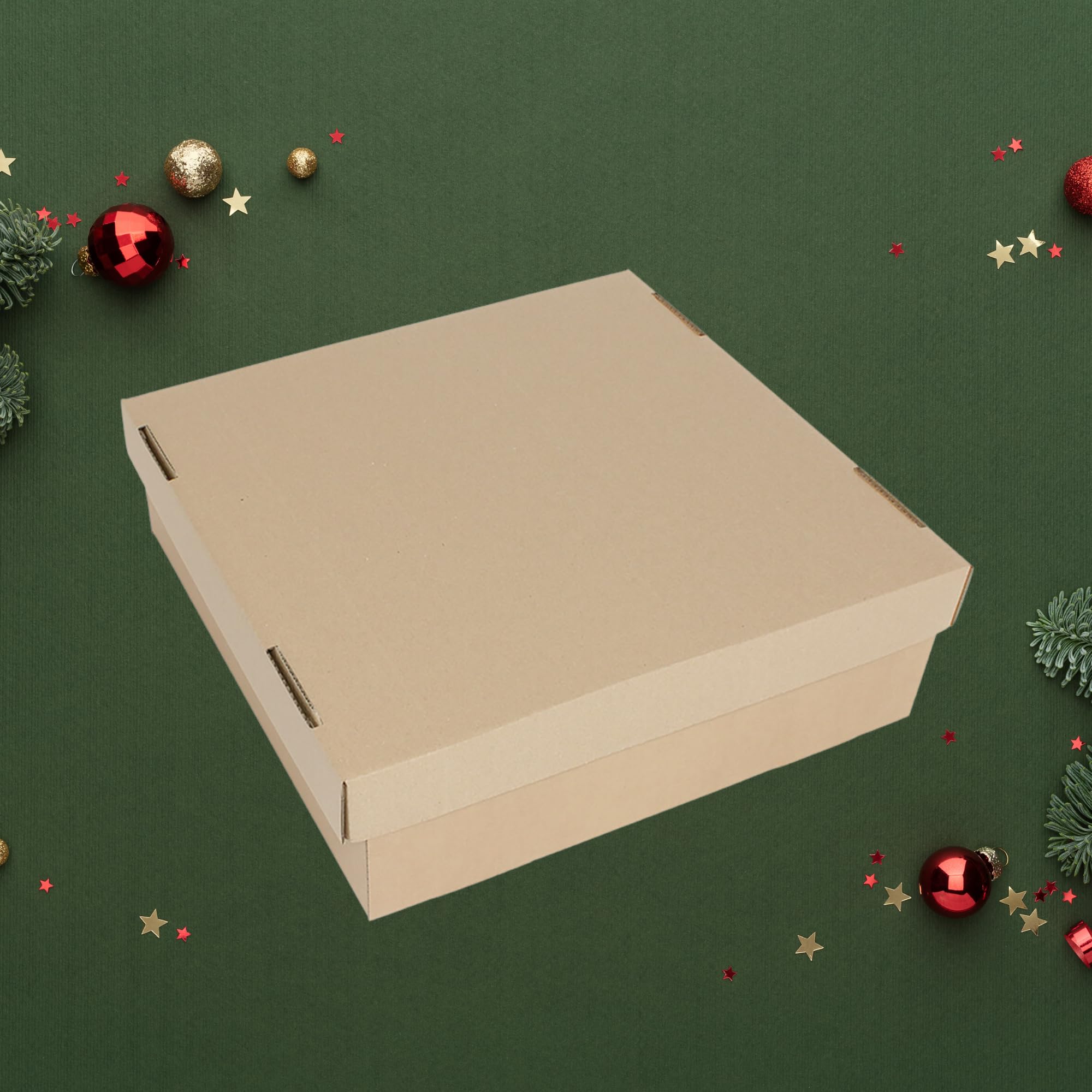 1x B2G Brown Jumbo Wreath Flowers Storage Shipping Postal Box 560 X 560 X 120mm (56 X 56 X 12cm) - Ideal For Wreaths & Garlands