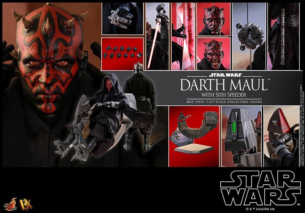 Hot Toys Star Wars The Phantom Menace 12 Inch Figure Deluxe 1/6 Scale Series - Darth Maul with Sith Speeder 903737