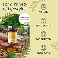 Vista 5 de HERBAMAMA Cápsulas de cúrcuma curcumina – 1500 mg de cúrcuma longa y extracto de pimienta negra para ácido úrico y apoyo digestivo – Suplemento