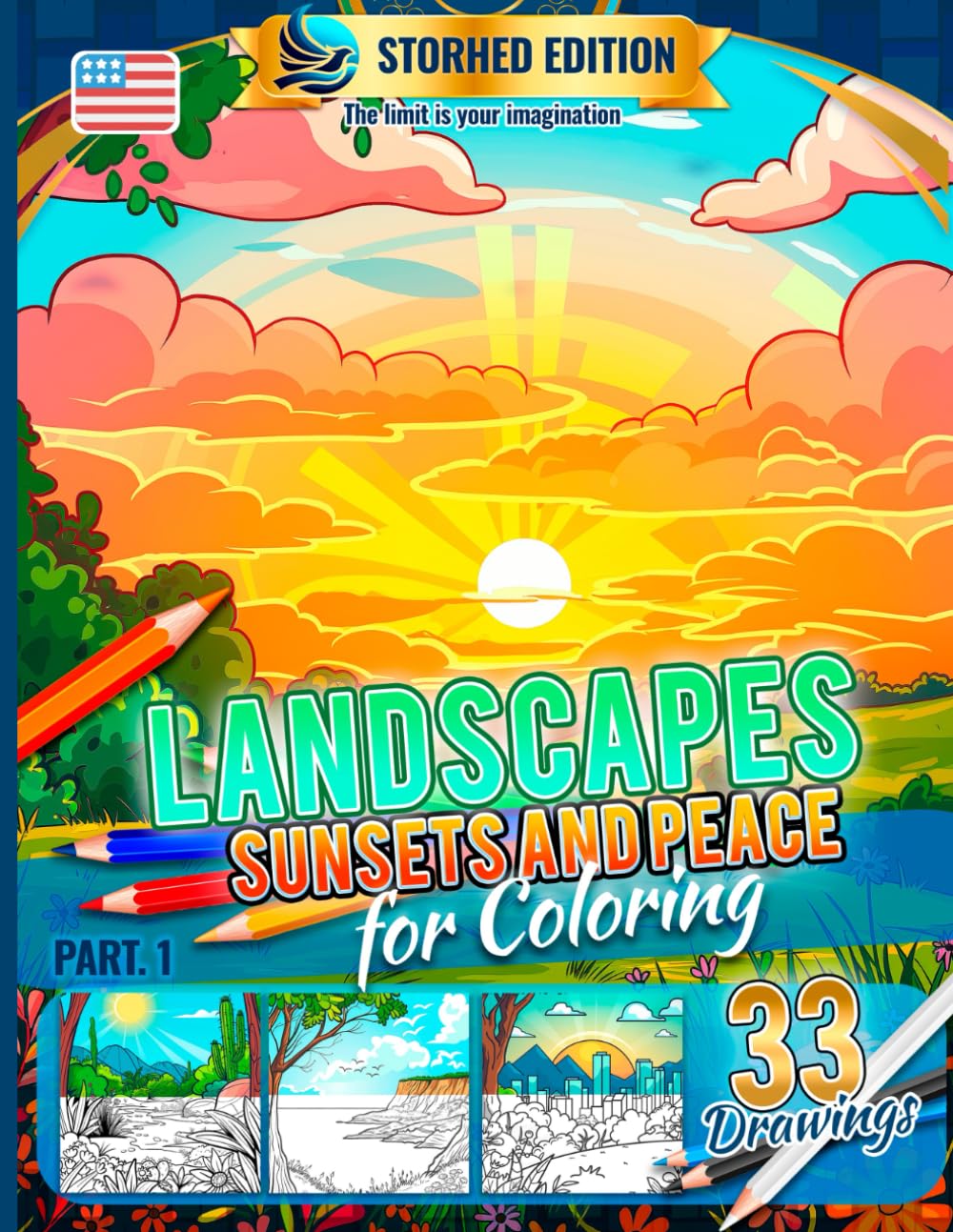 Landscapes, sunsets and peace for coloring: Explore 33 beautiful scenes to color. Immerse yourself in a journey through tranquil landscapes, from ... (Paint beautiful landscapes and relax)