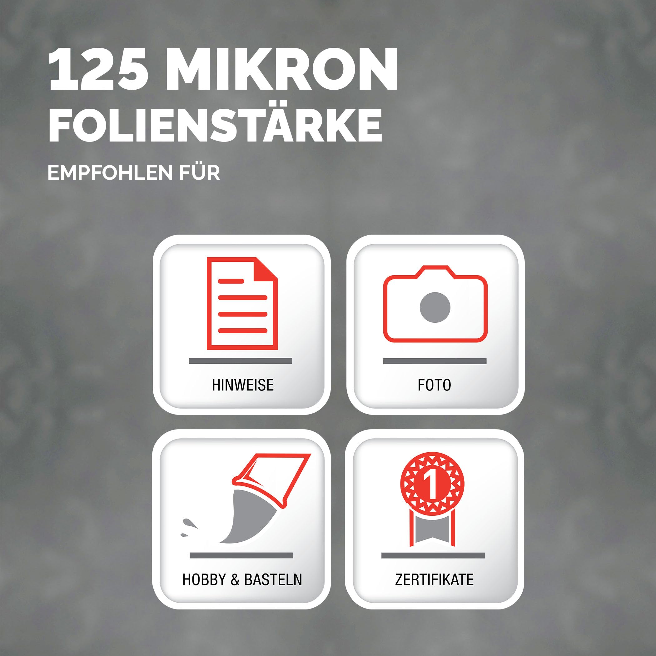 Fellowes Laminierfolie A3, 125 Mikron (2 x 125 mic), mit selbstklebender Rückseite für Aushänge und Hinweisschilder, 100 Stück