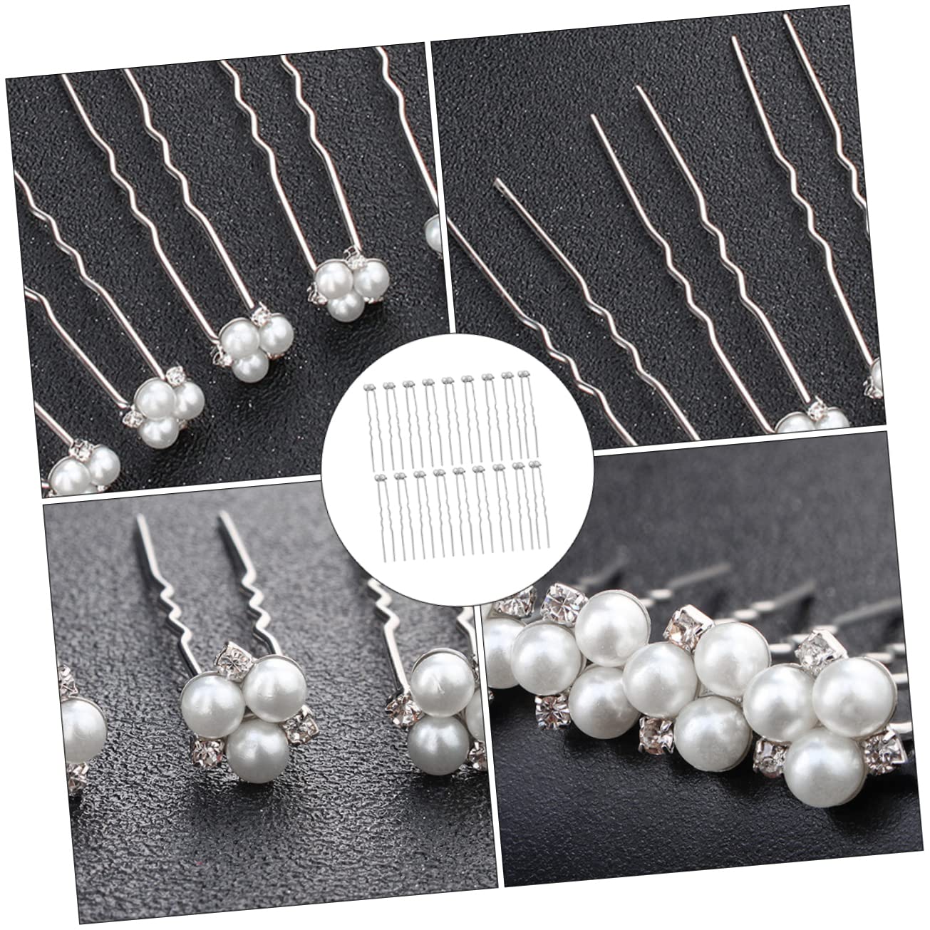 Housoutil 54stücke Teiliges Förmige Haarnadeln Mit Perlen Und Strass Für Hochzeiten Brautjungfern Und Besondere Anlässe Eleganter Haarschmuck Für Damen