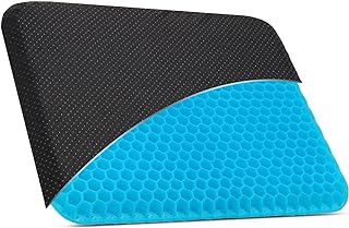 CRROEL Gel Seat Cushion, Double Thick Breathable Seat Cushion Cool Honeycomb Gel Cushion for Relax Back & Sciatica Gel Seat Cushion Home Office Chair Car Wheelchair Sitting Seat Cushion
