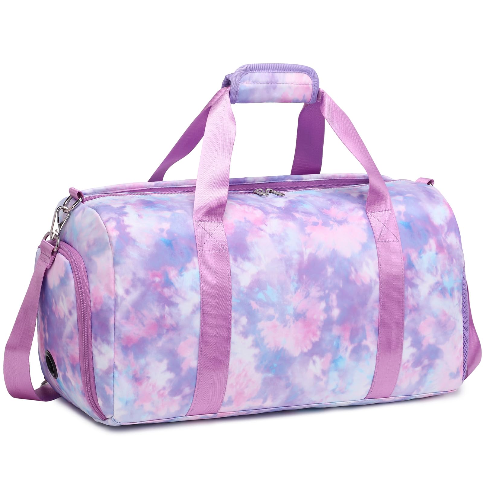 Sports Bag for Children, Boys, Teenagers and Men - Travel and Training Bag With Shoe Compartment for Gym, Football, Basketball, Riding Lessons - Colorful Purple, Standard