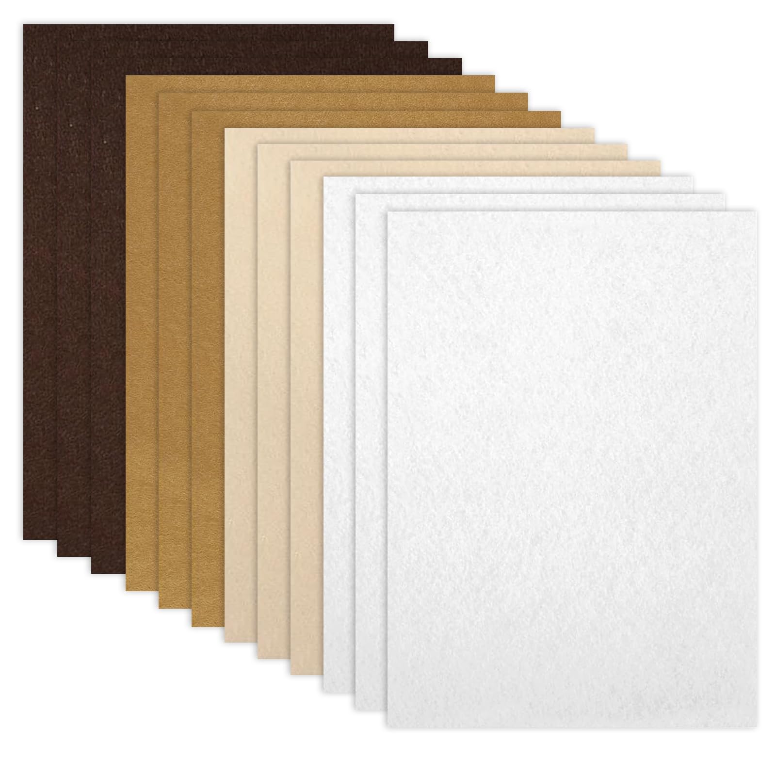 Senzee Brown Felt Fabric Sheets For Crafts, 12 Pcs Craft Felt Sheet For Crafting Sewing 1Mm Thick Fabric Squares 20X30cm