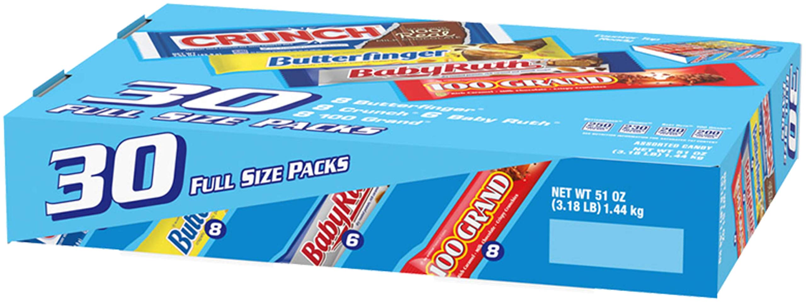 Buy Butterfinger, Crunch, Baby Ruth & 100 Grand Candy Bars, Bulk Full