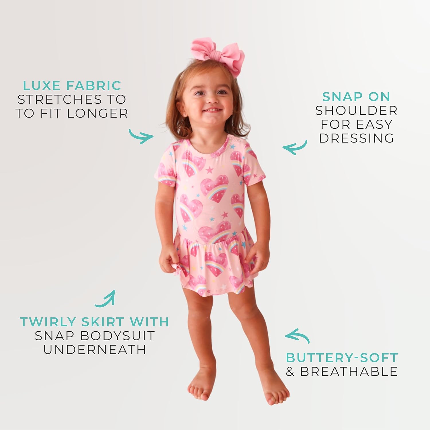 Posh Peanut Baby & Little Girls Dresses for Summer - Twirl Bodysuit Dresses for Girls Made of Soft Viscose from Bamboo