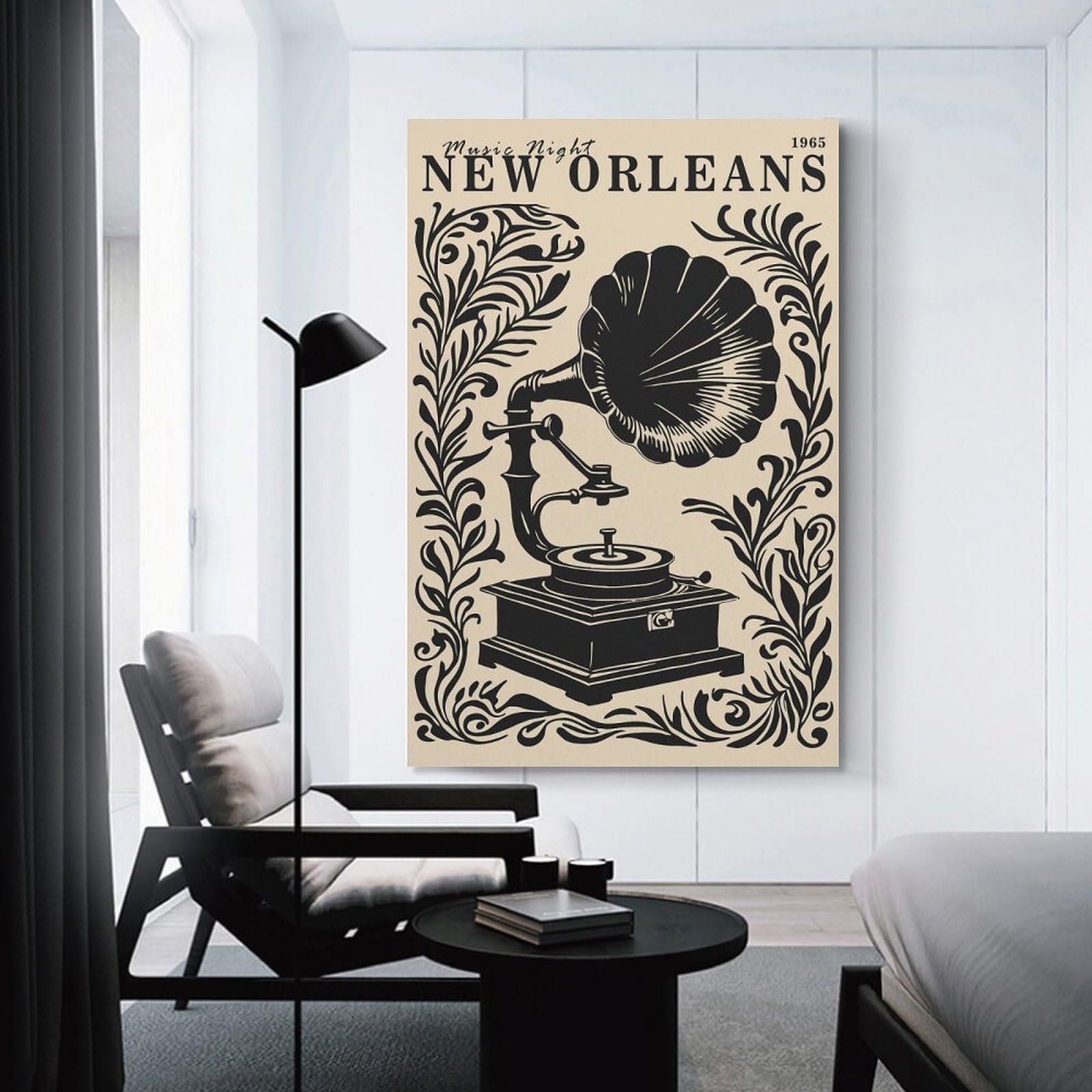 Junmoney New Orleans Music Night 1965 Home Decor Wall Art, 20x30inch(50x75cm), for Living Room, Bedroom Or Apartment Walls, Canvas Styling for A Polished Room Look