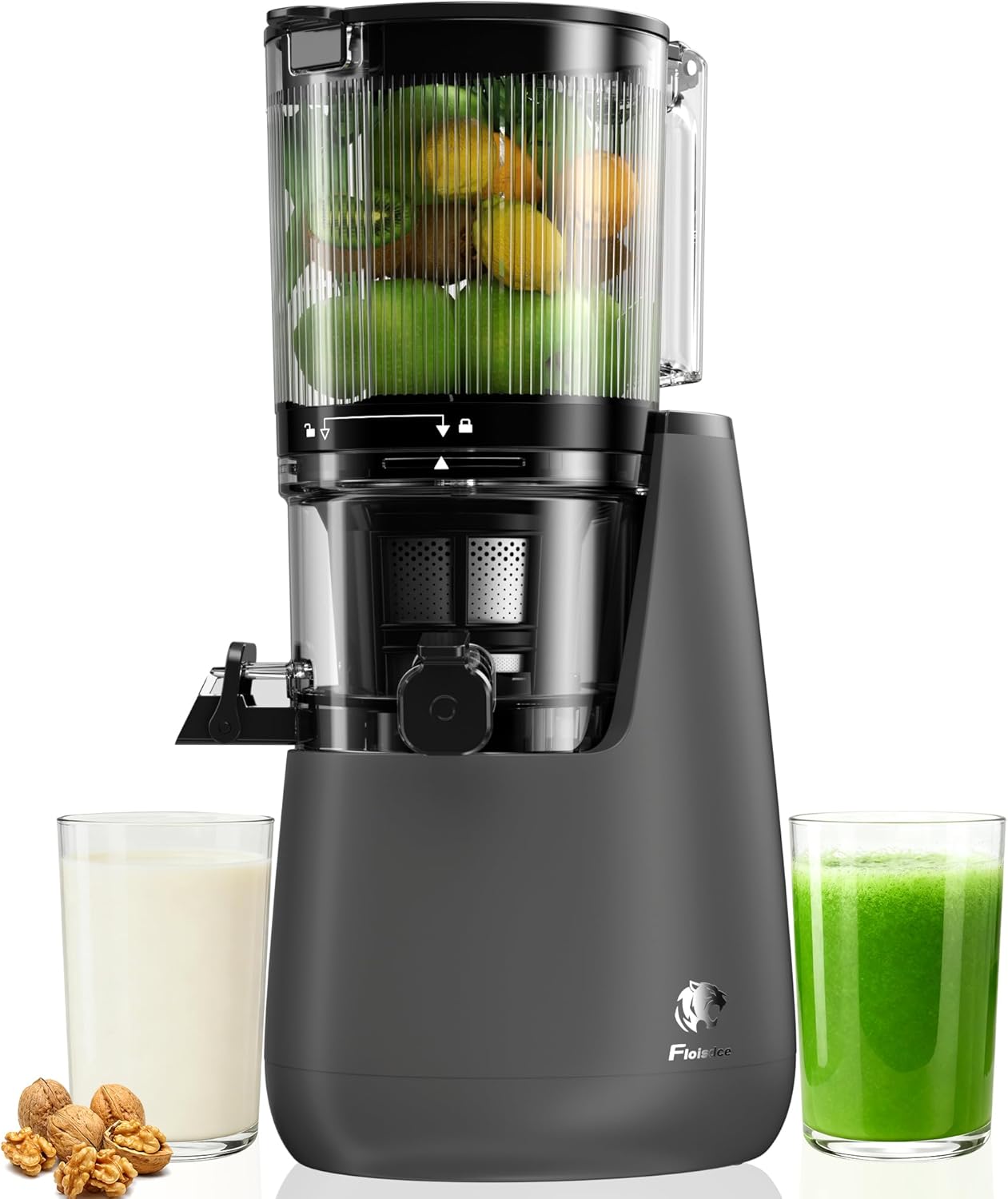 B12 Cold Press Juicer, 6″ Extra Large Feed Chute Slow Masticating Juicer Machines, Powerful AC Brushless Motor, Self Precut System, Juicer Machines with BPA-Free, Extra one Replace juicer strainer B12 Cold Press Juicer, 6″ Extra Large Feed Chute Slow Masticating Juicer Machines, Powerful AC Brushless Motor, Self Precut System, Juicer Machines with BPA-Free, Extra one Replace juicer strainer