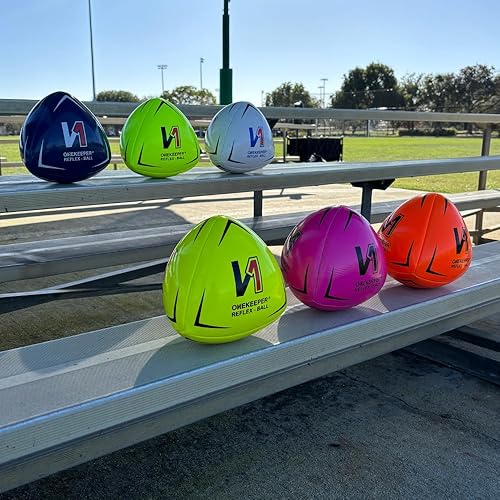 Miniatura 3 de Pelota de reflejo y reacción de fútbol - Blanco, naranja, azul, rosa y amarillo flúor para entrenamiento de agilidad, reflejo y velocidad para niños