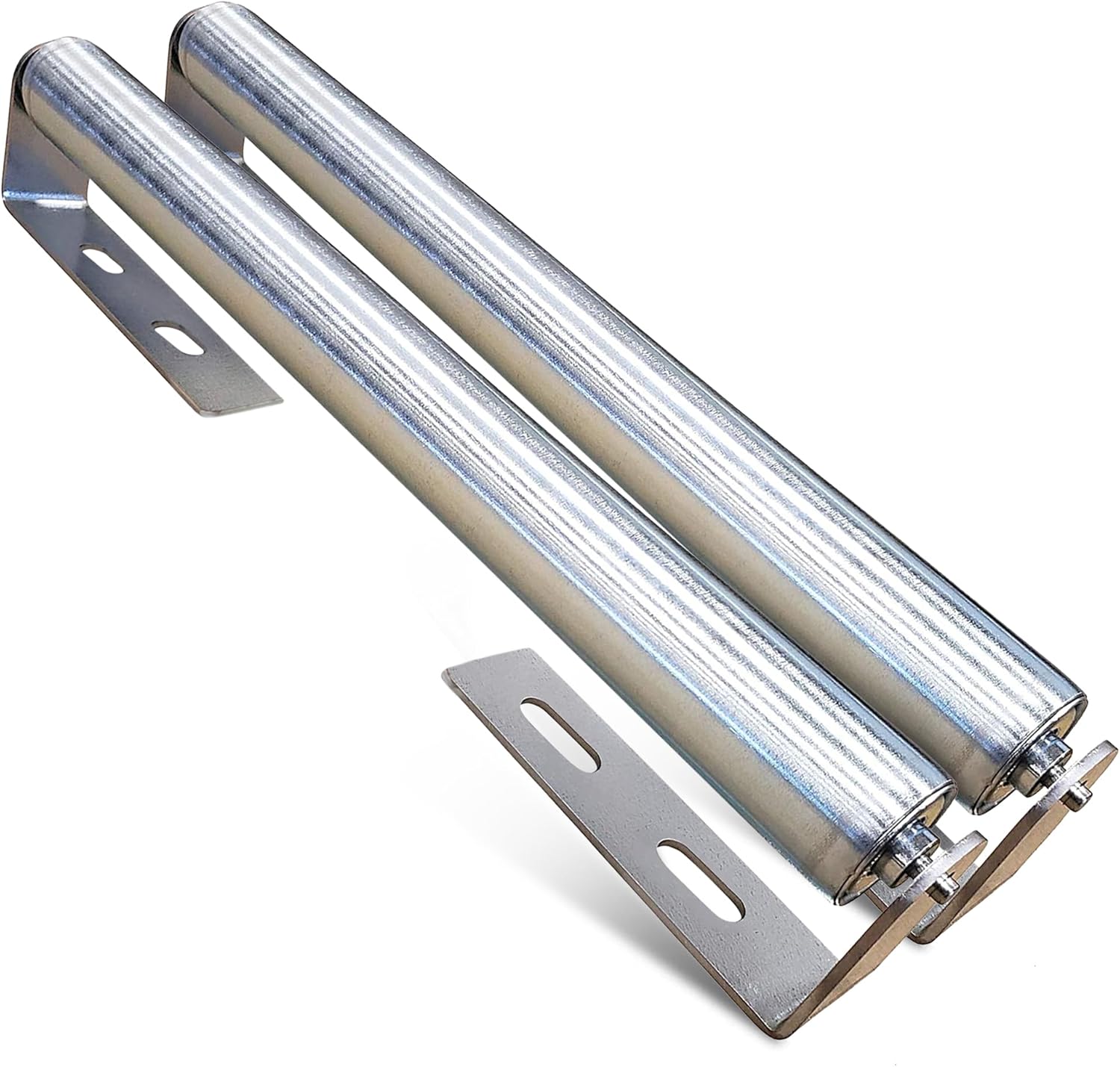 Industries 2-Pack 36 Galvanized Steel Roller with Bracket Set: Premium Conveyor Rollers for Roller Conveyors, Woodworking Stands, & Ideal Boat Trailer Rollers with Brackets, 1.5” Diameter