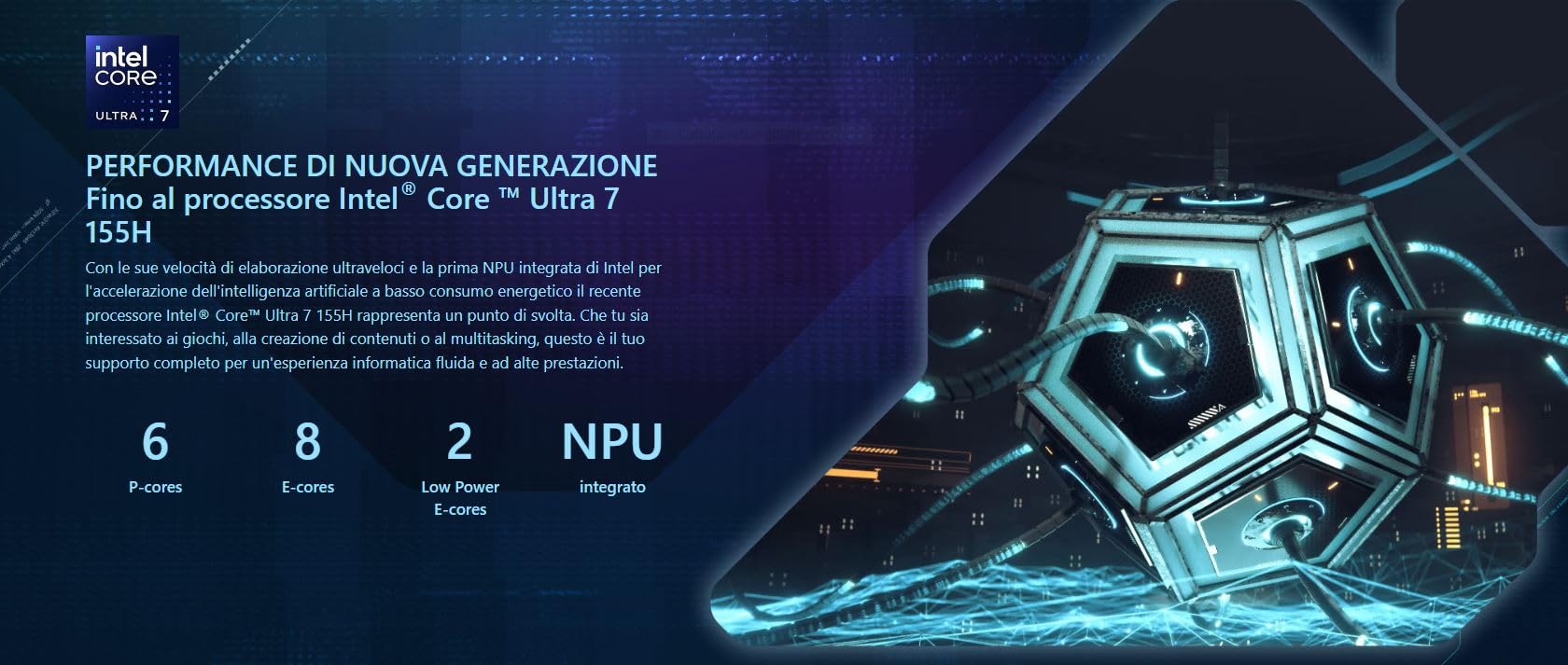 msi Cyborg 15 AI A1VFK, Notebook Gaming, 15,6" FHD 144Hz, Intel Ultra 7 155H, Nvidia RTX 4060 GDDR6 8GB, 1TB SSD NVMe PCIe4, Ram DDR5 16GB, WiFi 6E, Windows 11 Pro