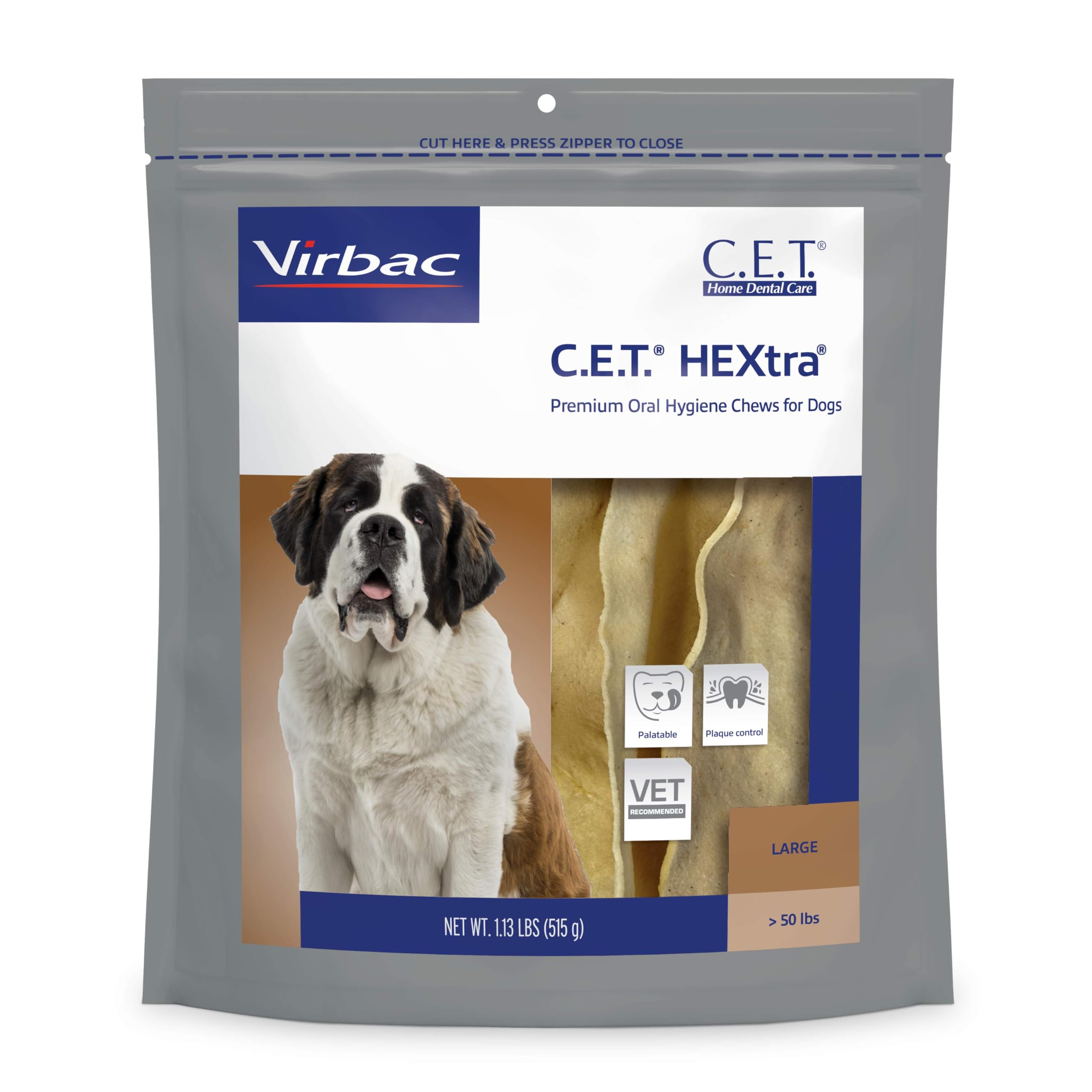 C.E.T. HEXtra Premium Oral Hygiene for Dogs, over 50lbs.