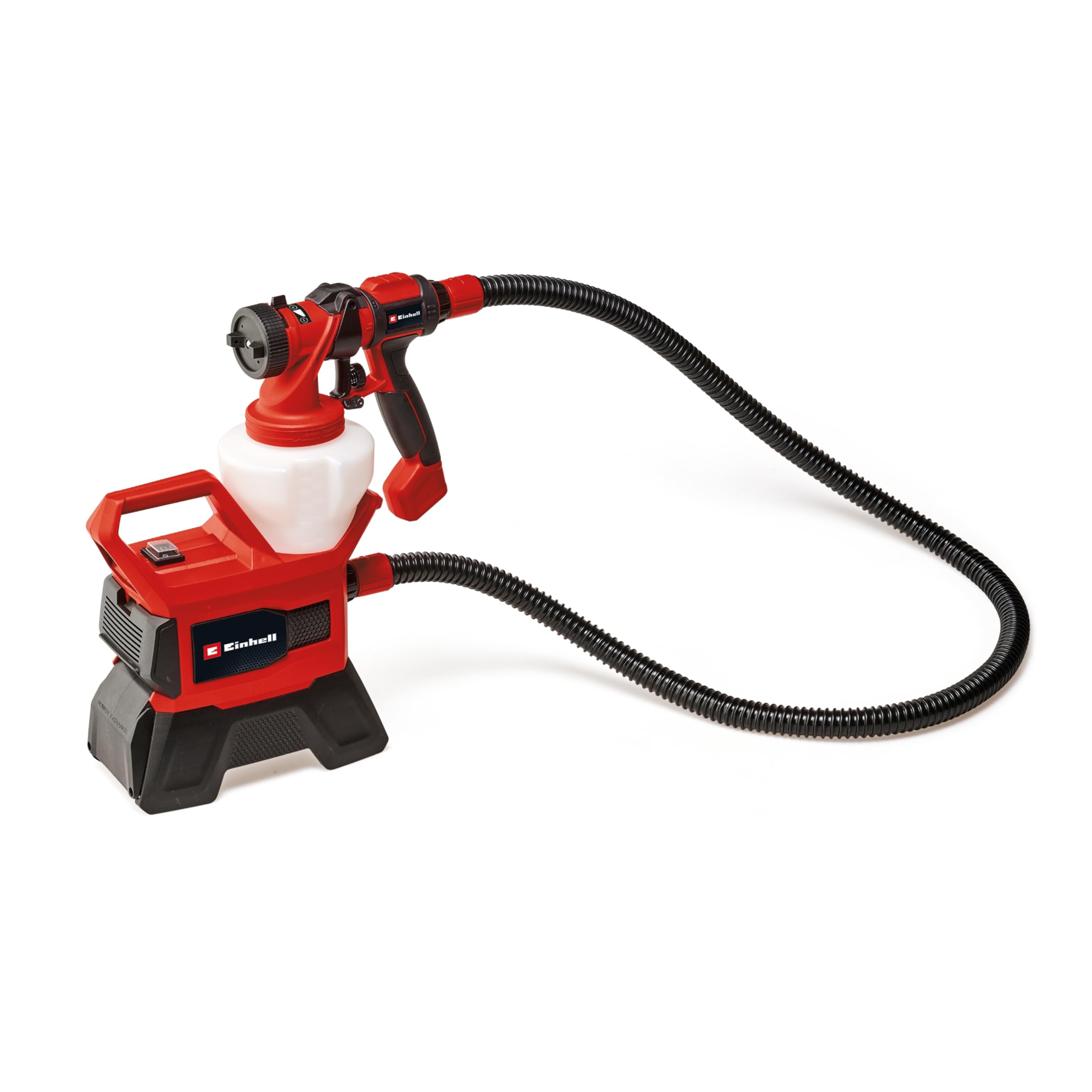 Einhell Sistema de pulverización de pintura a batería TE-SY 18/90 Li-Solo Power X-Change (18 V, 1000 ml/min capacidad de flujo, contenedor de 1200 ml, cantidad ajustable de aire/pintura, incluye