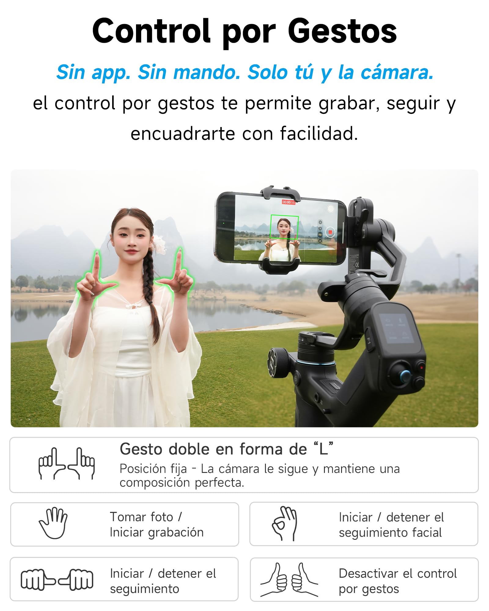 FeiyuTech SCORP Mini 3 Kit - Estabilizador Todo en Uno con Seguimiento AI, 2kg Carga y Pantalla 1.3" - Ideal para TikTok/Youtube/Vlogs - Compatible con Cámaras, iPhone y Cámaras de Acción