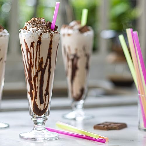 Miniatura 3 de Pajitas anchas para beber y batidos paquete de 100 unidades colores surtidos