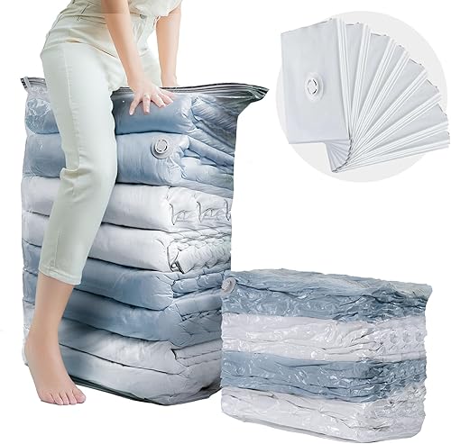 Miniatura 15 de TAILI Bolsas de almacenamiento al vacío de viaje, cubo mediano (25 x 19 x 11 pulgadas), paquete de 8 bolsas de sellado al vacío para ropa, embalaje